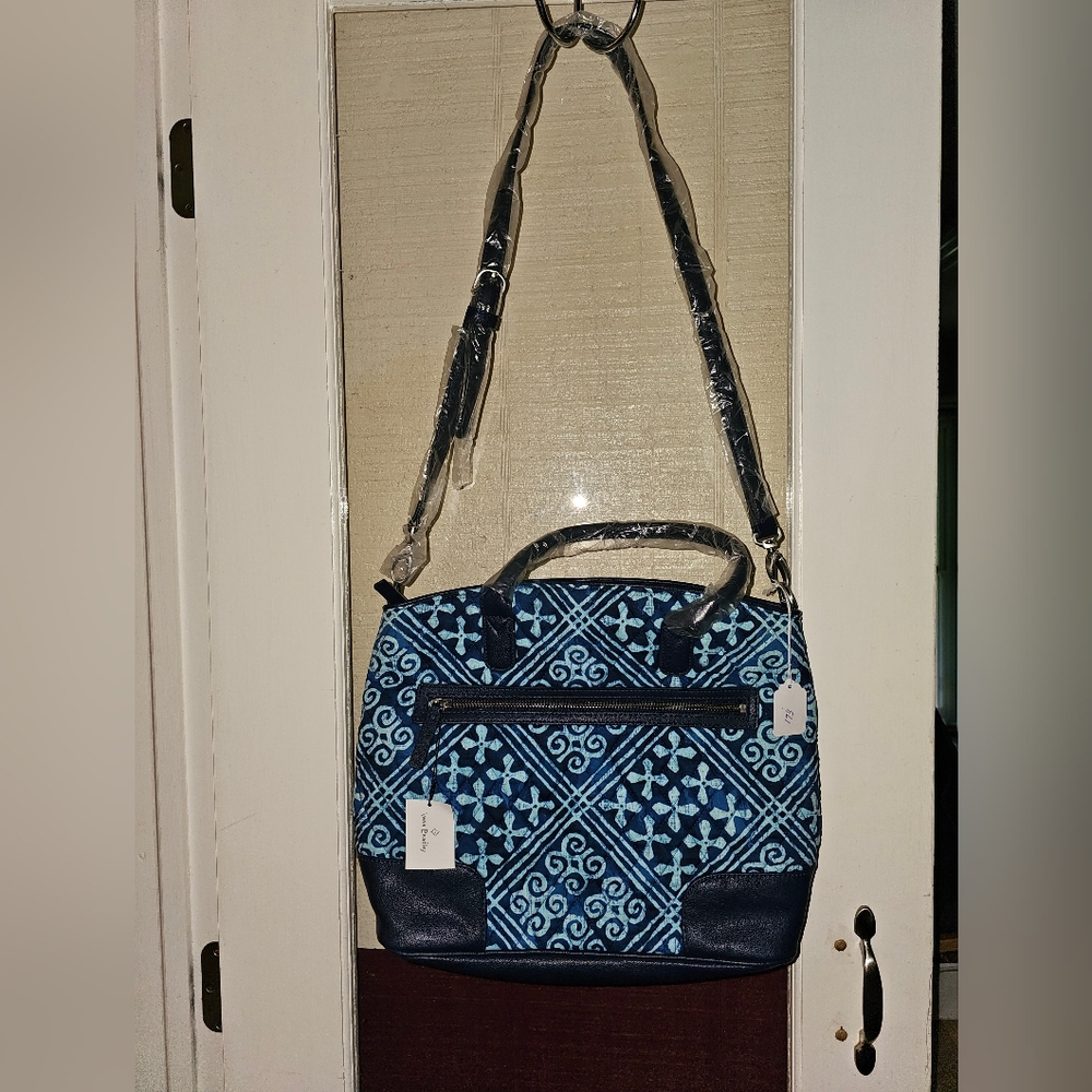 New with Tags, Vera Bradley,Blue,Crossbody & Satchel Handbag, 12 x 15in
